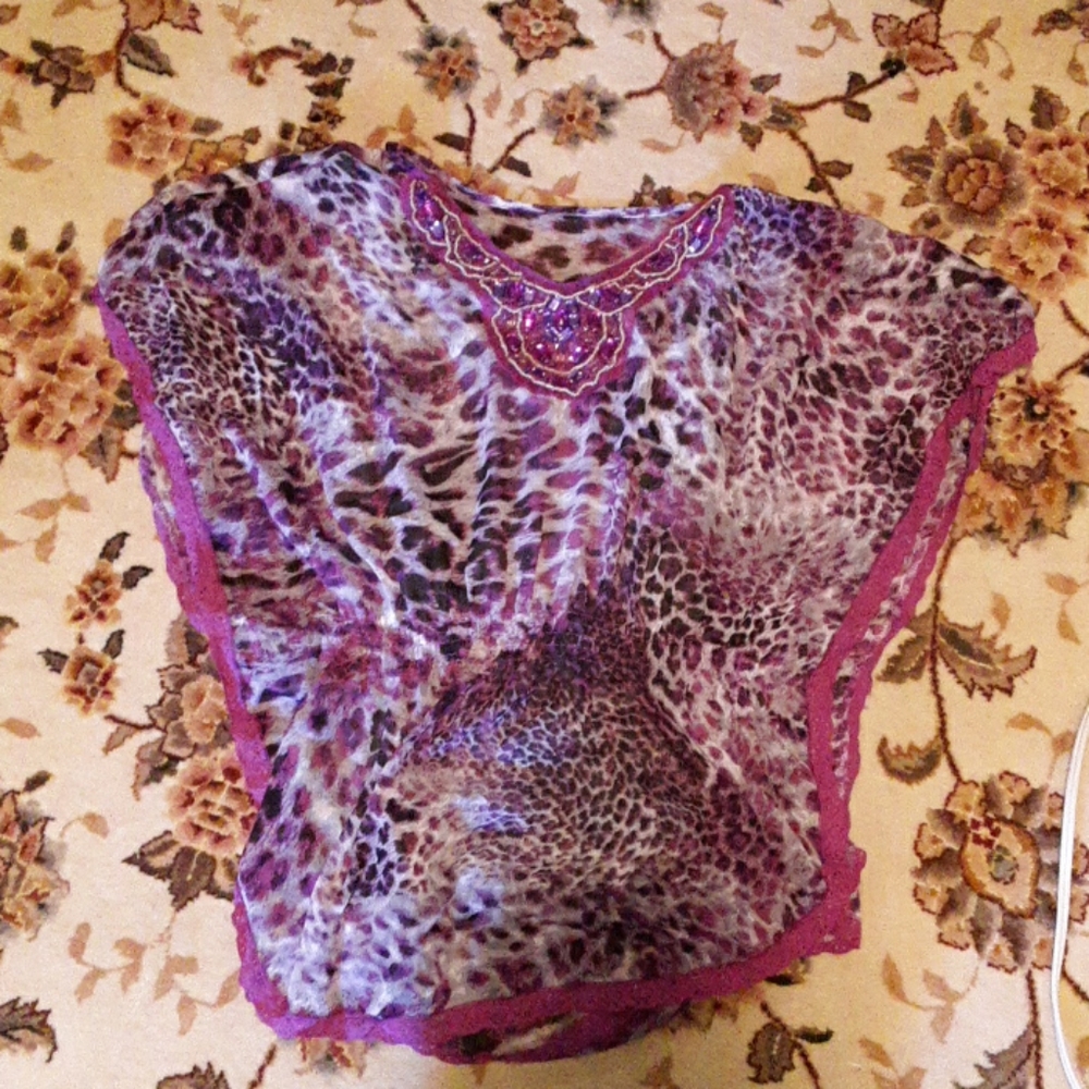 Purple Leopard Butterfly Top
